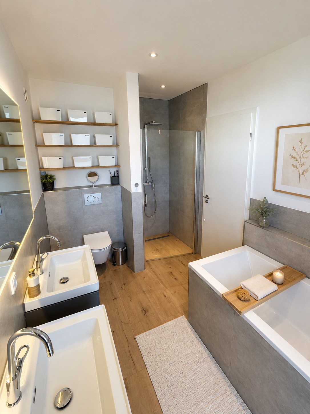 Vollbad mit Badewanne und bodengleicher Dusche
