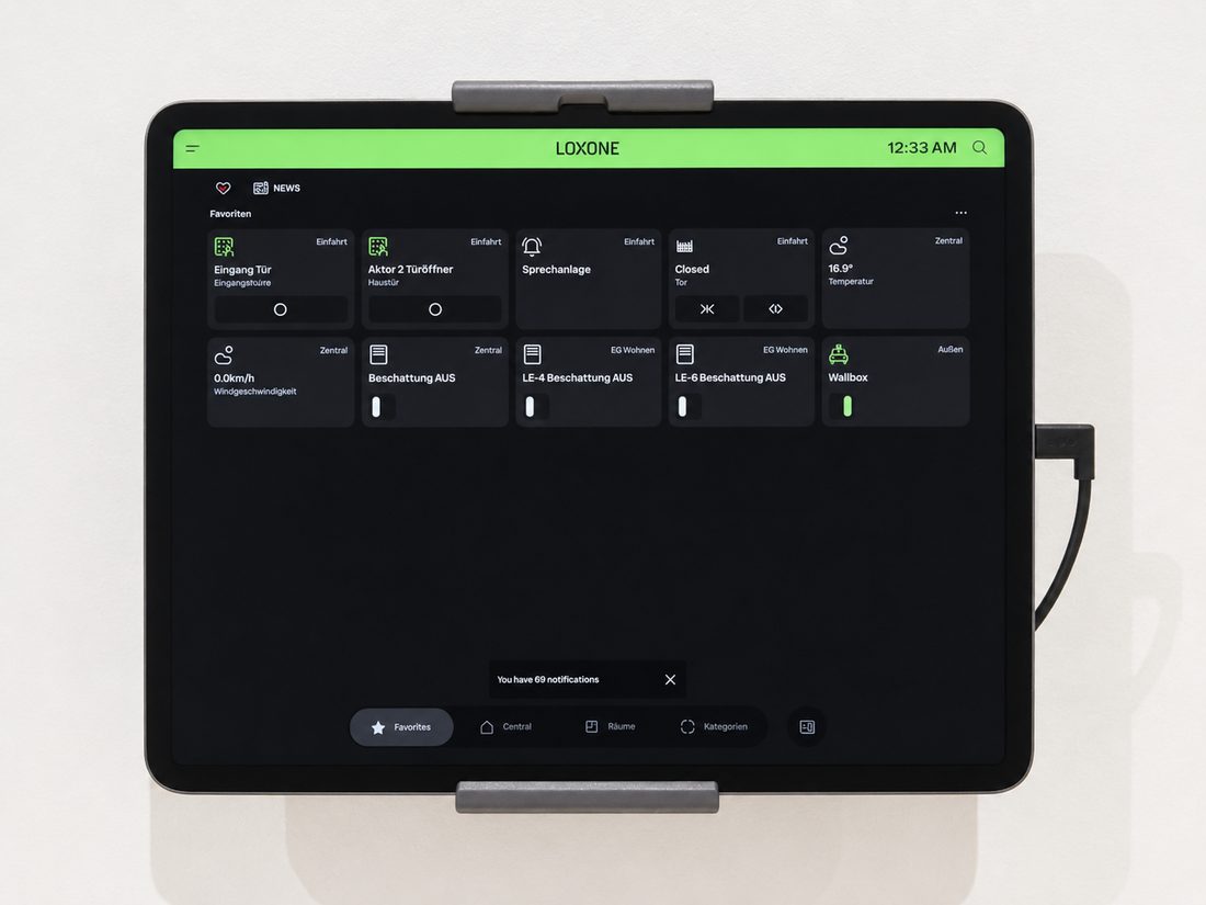 Loxone-Wandpanel: Favoriten für den Alltag